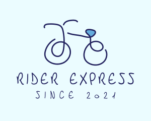 Rider - Blue Bicycle Bike logo design