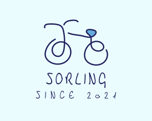 Blue Bicycle Bike  logo design