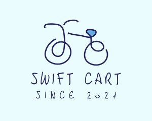 Blue Bicycle Bike  logo design