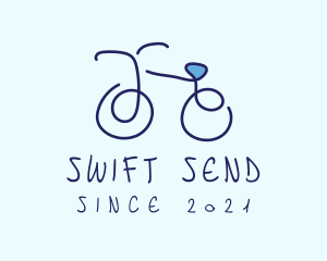 Blue Bicycle Bike  logo design