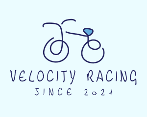 Blue Bicycle Bike  logo design