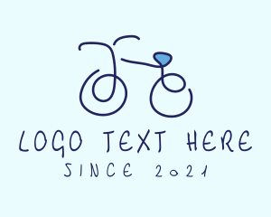 Hand Drawn - Blue Bicycle Bike logo design