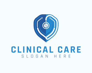 Stethoscope Health Shield logo design