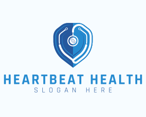 Cardiovascular - Stethoscope Health Shield logo design