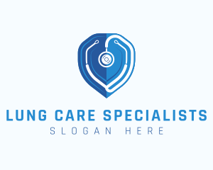 Stethoscope Health Shield logo design