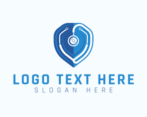 Lung - Stethoscope Health Shield logo design