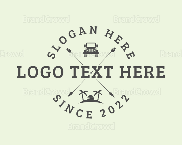 Retro Island Car Travel Logo