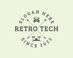 Retro Island Car Travel logo design