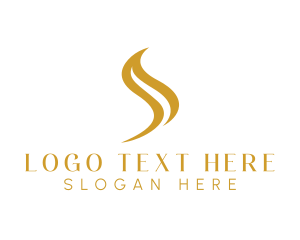 Designer - Golden Cursive Letter S logo design