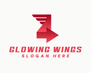 Modern Arrow Wings logo design