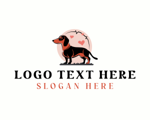 Dachshund Pet Dog logo design