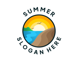 Summer Beach Island logo design