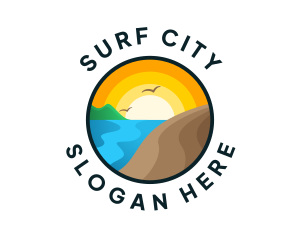 Summer Beach Island logo design