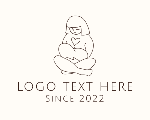 Breastfeeding - Heart Mother Child logo design