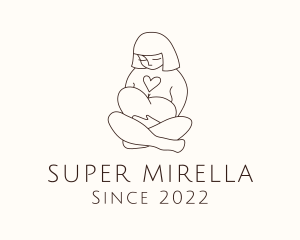 Breastfeeding - Heart Mother Child logo design