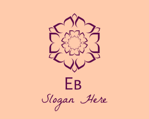 Purple Flower Hexagon Logo