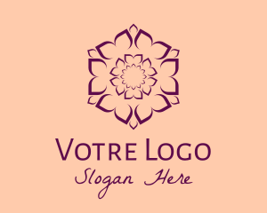 Purple Flower Hexagon Logo