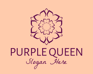 Purple Flower Hexagon logo design