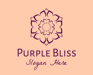 Purple Flower Hexagon logo design