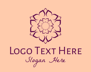 Purple Flower Hexagon Logo