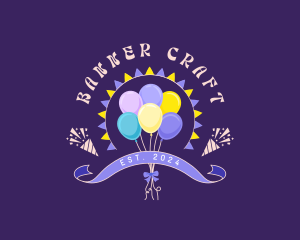 Party Balloon Banner logo design