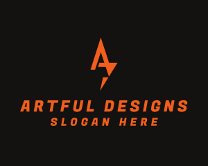 Electric Bolt Letter A logo design