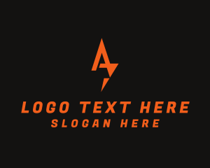 Bolt - Electric Bolt Letter A logo design