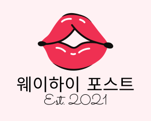 Pouty Lip Gloss  logo design