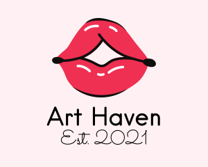 Pouty Lip Gloss  logo design