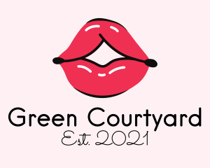 Pouty Lip Gloss  logo design