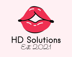 Pouty Lip Gloss  logo design