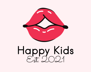 Pouty Lip Gloss  logo design