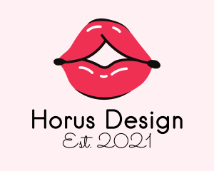 Pouty Lip Gloss  logo design