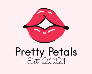 Girly - Pouty Lip Gloss logo design