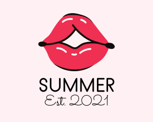 Pouty Lip Gloss  logo design