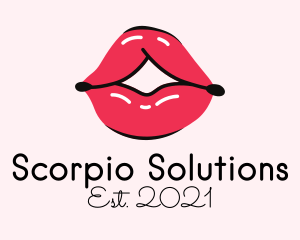 Pouty Lip Gloss  logo design