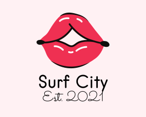 Pouty Lip Gloss  logo design