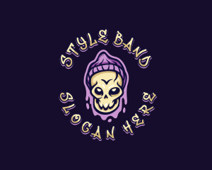 Skull Skeleton Beanie  logo design