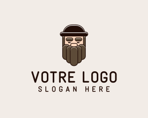 Black Man - Old Man Beard logo design