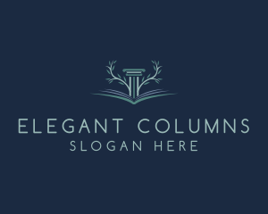 Column Book Law logo design