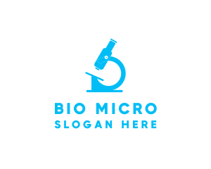Microbiology - Blue Lab Microscope logo design