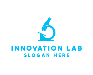 Lab - Blue Lab Microscope logo design