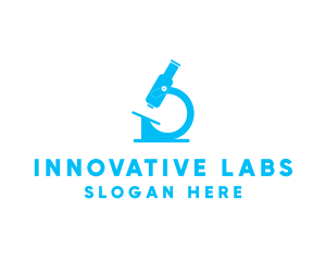 Blue Lab Microscope logo design