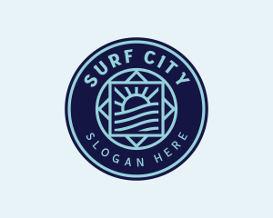 Ocean Waves Surfer logo design