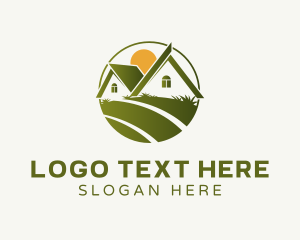 Sunrise - House Lawn Grass logo design