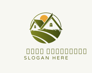 House Lawn Grass logo design