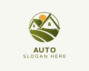 House Lawn Grass logo design