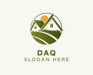 House Lawn Grass logo design