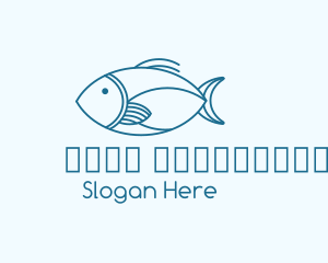 Blue Fish Monoline logo design