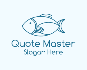 Blue Fish Monoline logo design